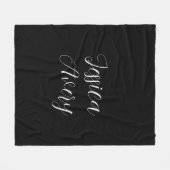 Elke naam | Elegante bewerkbare witte script op zw Fleece Deken (Voorkant (Horizontaal))