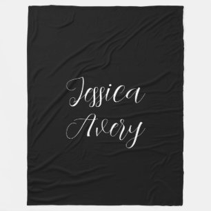 Elke naam Elegante bewerkbare witte script op zw Fleece Deken