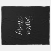 Elke naam | Elegante bewerkbare witte script op zw Fleece Deken (Voorkant (Horizontaal))
