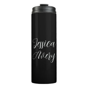 Elke naam Elegante bewerkbare witte script op zw Thermosbeker