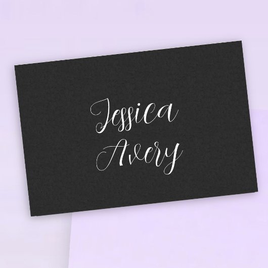 Elke naam | Elegante bewerkbare witte script op zw Tissuepapier