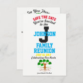Elke naam Familie reünie met om het even welke Dat Save The Date (Voorkant / Achterkant)