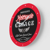 Elke naam Faux Neon Garage sinds datum Rood Zwart Grote Klok (Hoek)