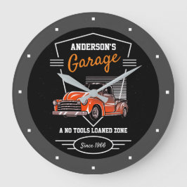 Elke naam Garage Slogan Crest  Chevy Pickup Grote Klok