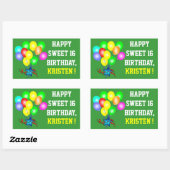 Elke naam & kleur Happy Sweet 16 Verjaardag Sticke Rechthoekige Sticker (Vel)