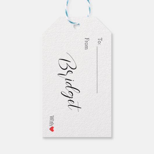 Elke naam Modern Script Sobriety Christmas Cadeaulabel (Achterkant)