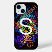 Elke naam & Monogram Heldere kleuren & zwart Case-Mate iPhone Case (Achterkant)