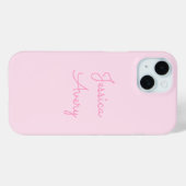 Elke Naam | Mooie Roze Cursief Case-Mate iPhone Case (Achterkant (horizontaal))