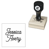 Elke naam of tekst | Elegant modern script Rubberstempel (Gestempeld)
