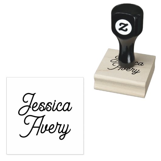 Elke naam of tekst | Elegant modern script Rubberstempel (Gestempeld)