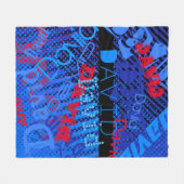  elke naam of woord | Blauw Zwart & Rood Fleece Deken (Voorkant (Horizontaal))