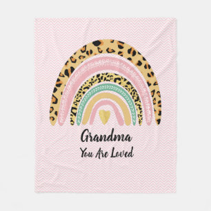 Elke naam, oma moeder, je bent dol op Boho Rainbow Fleece Deken