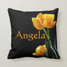 Elke naam op een mooie Tulp Flowers Pillow Kussen