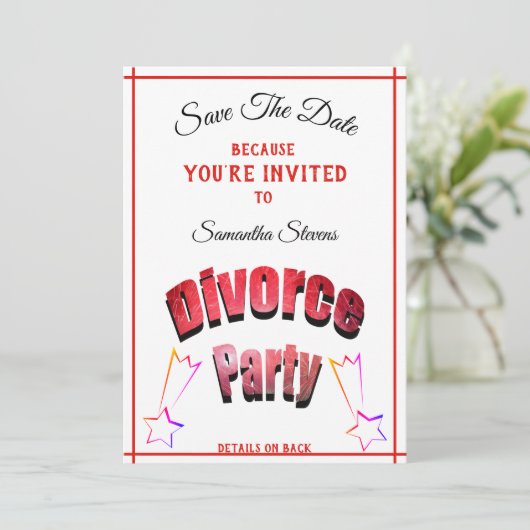 Elke naam op elke datum en locatie scheiden - save the date (Staand voorkant)