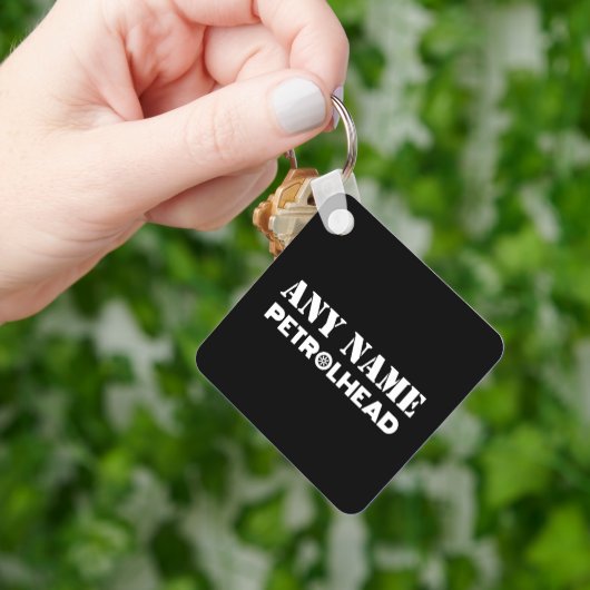 Elke naam op maat van Petrolhead Sleutelhanger (Hand)