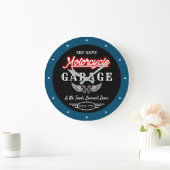 Elke naam Red Faux Neon Garage Datum Blauw Grote Klok (Huis)