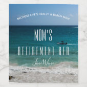 Elke naam Retirement Celebration Beach Ocean Wijn Etiket (Enkel label)