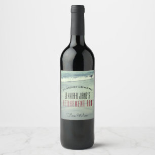 Elke naam Retirement Red Fine Wine Beach Wijn Etiket
