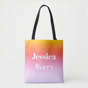 Elke naam Retro-modern gestileerde tekst Kleurri Tote Bag
