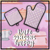 Elke naam Schattige Floral Daisy Pattern Ovenwant & Pannenlap Set