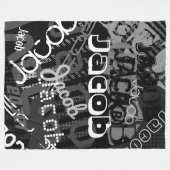 Elke naam Street Art Look Zwart & Wit Fleece Deken (Voorkant (Horizontaal))
