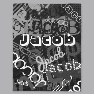 Elke naam Street Art Look Zwart & Wit Fleece Deken