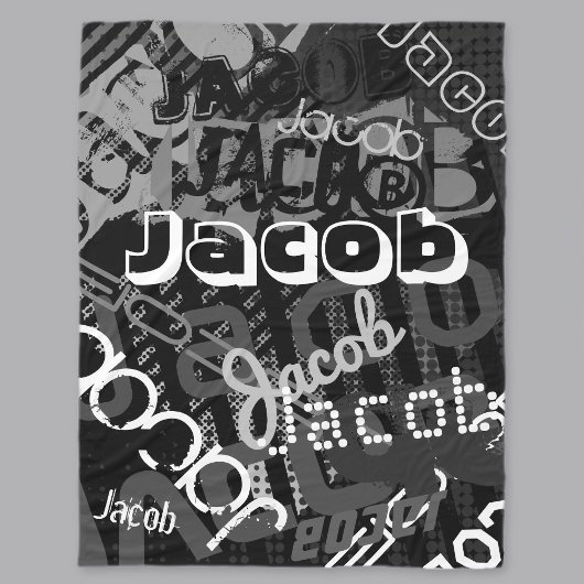 Elke naam Street Art Look Zwart & Wit Fleece Deken