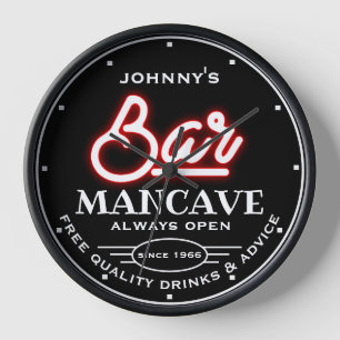 Elke naambalk Mancave Red Black Slogan