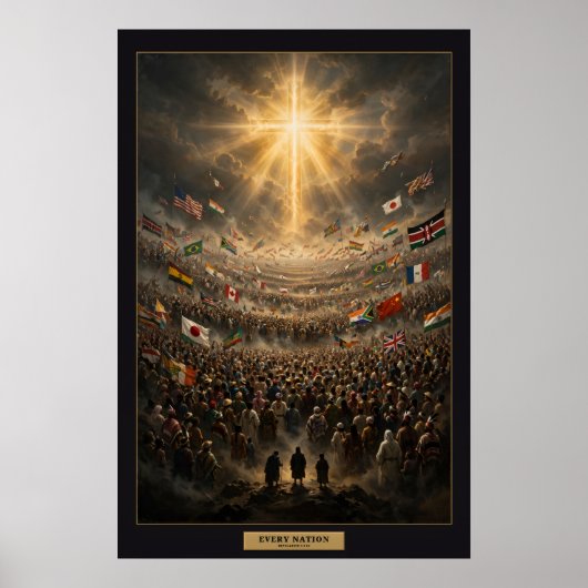 Elke Natie — De Menigte Poster Gemonteerd (Voorkant)