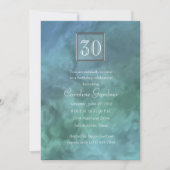 Elke Nummer Blauwe Aqua Marmer Verjaardag Kaart (Voorkant)