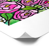 "Elke ochtend is een nieuwe dag" Roze lintje Ekleb Poster (Hoek)