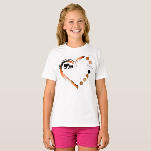 Elke olifant doet ertoe Golden Heart Elephant Paws T-shirt (Voorkant volledig)