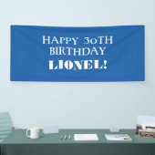Elke pagina Blue White Custom Happy Birthday-banne Spandoek (Beurs)