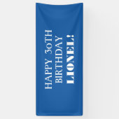 Elke pagina Blue White Custom Happy Birthday-banne Spandoek (Verticaal)