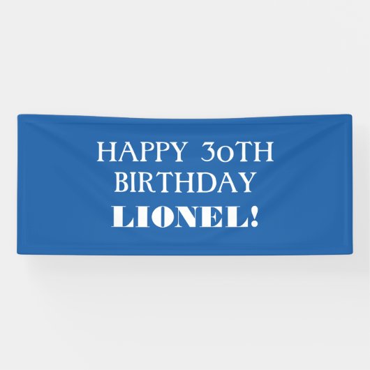 Elke pagina Blue White Custom Happy Birthday-banne Spandoek (Horizontaal)