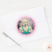Elke pagina en foto: Birthday Number Pattern Roze Ronde Sticker (Envelop)