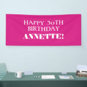 Elke pagina Hot Pink Aangepast Happy Birthday Bann Spandoek (Beurs)
