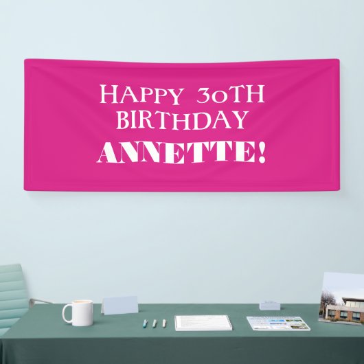Elke pagina Hot Pink Aangepast Happy Birthday Bann Spandoek (Beurs)