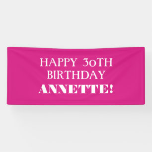 Elke pagina Hot Pink Aangepast Happy Birthday Bann Spandoek