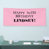 Elke pagina met roze zwarte, aangepaste, gelukkige spandoek (Beurs)