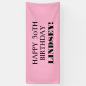 Elke pagina met roze zwarte, aangepaste, gelukkige spandoek (Verticaal)