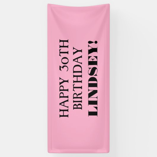 Elke pagina met roze zwarte, aangepaste, gelukkige spandoek (Verticaal)