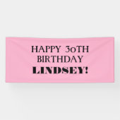 Elke pagina met roze zwarte, aangepaste, gelukkige spandoek (Horizontaal)