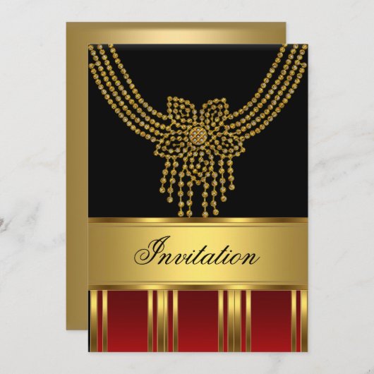 Elke partij goud zwart rood kaart (Voorkant / Achterkant)