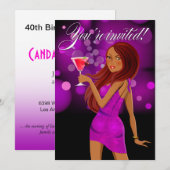 Elke Partijfeestviering paars Kaart (Voorkant / Achterkant)