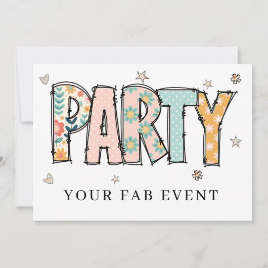 * Elke PARTY DIY Uitnodiging Doodle  Evenement Kle (Voorkant)