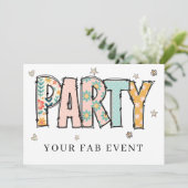 * Elke PARTY DIY Uitnodiging Doodle  Evenement Kle (Staand voorkant)