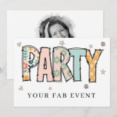 * Elke PARTY DIY Uitnodiging Doodle  Evenement Kle (Voorkant / Achterkant)