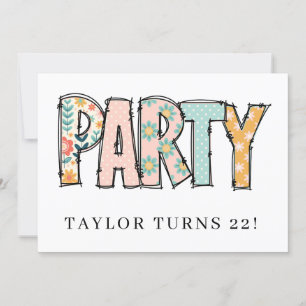 * Elke PARTY DIY Uitnodiging Doodle  Evenement Ver