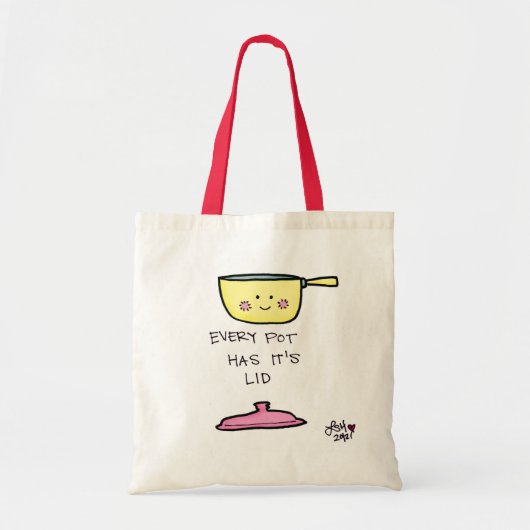 Elke pot heeft een deksel. tote bag (Voorkant)